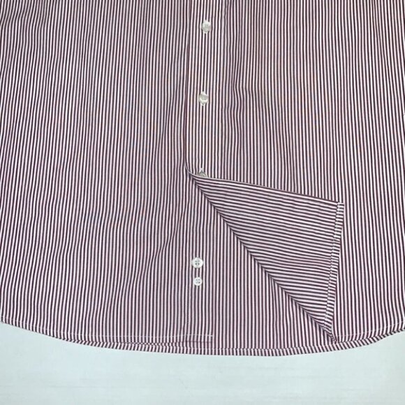 𝅺van Heusen white/red stripe button down shirt US Neck size 16.5 32x33 - Picture 8 of 10